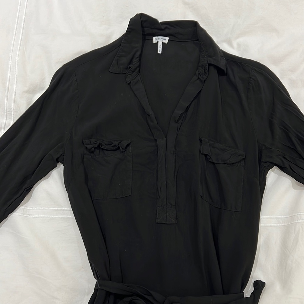 Splendid Black Shirt Mini Dress
